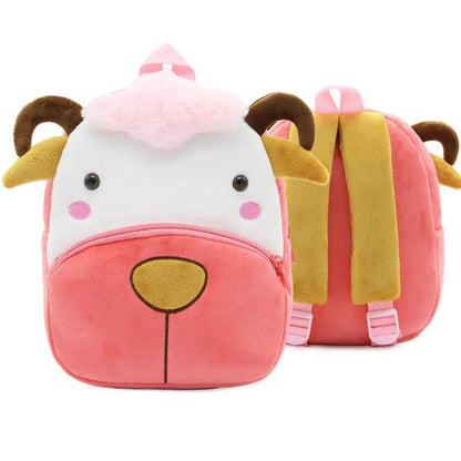 Kindergarten Kids Small School Bag Animal Backpack Cartoon Cute Cloth Bag With Zipper Pocket by null