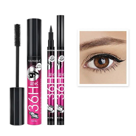 Eyeliner And Mascara Combo Set Two Piece Black Makeup Kit For Everyday And Party Looks by null