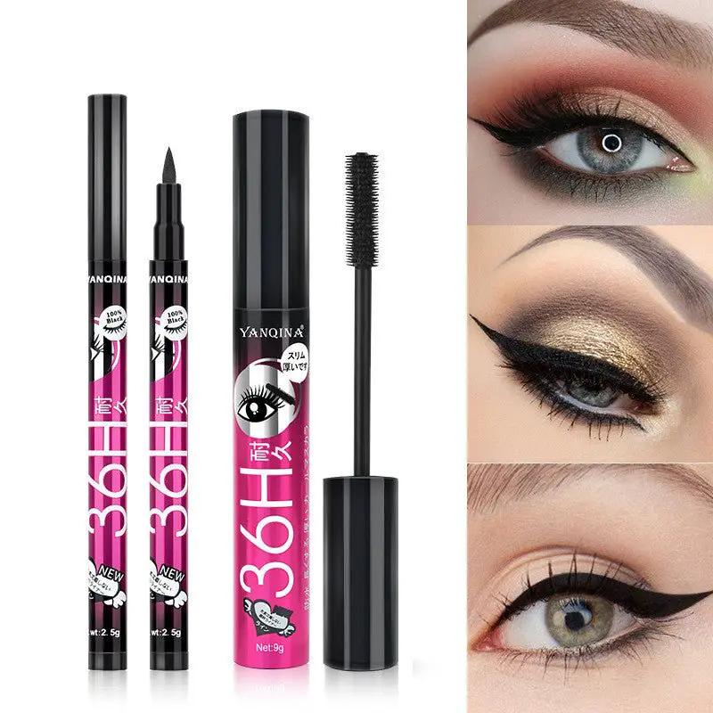 Eyeliner And Mascara Combo Set Two Piece Black Makeup Kit For Everyday And Party Looks by null