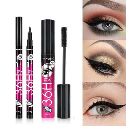 Eyeliner And Mascara Combo Set Two Piece Black Makeup Kit For Everyday And Party Looks by null