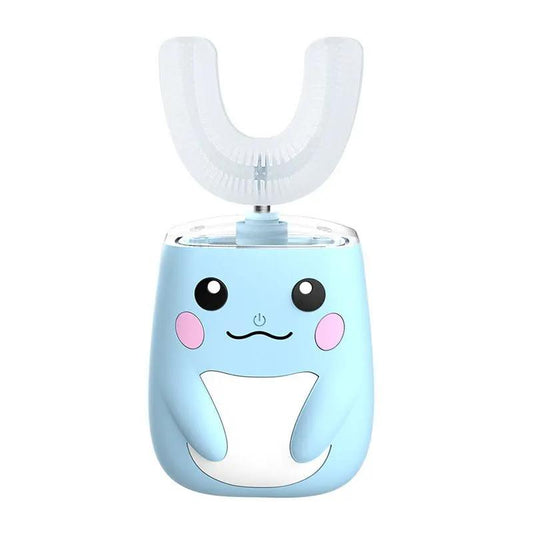 U Shaped Electric Toothbrush For Children Acoustic Wave Toothbrush USB Powered Soft Silica Gel Pink Yellow Blue by null
