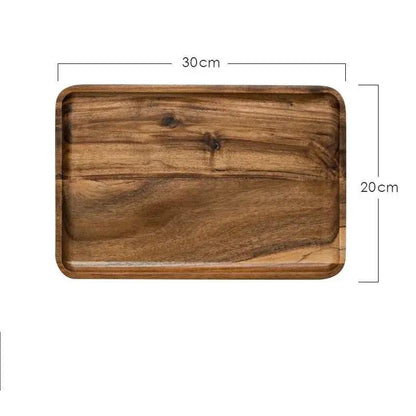 Rectangular Wooden Plate Hand Painted In Japanese Style For Breakfast And Fruit Large Plain Plate by null