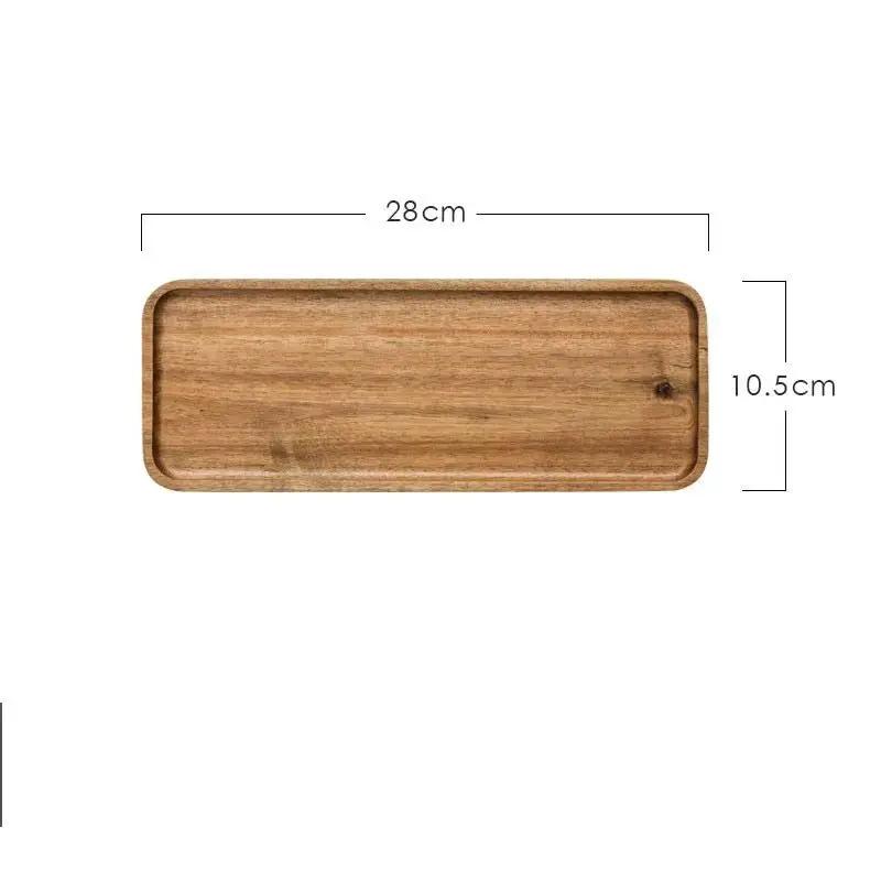 Rectangular Wooden Plate Hand Painted In Japanese Style For Breakfast And Fruit Large Plain Plate by null