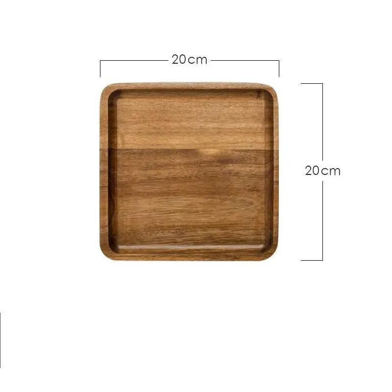 Rectangular Wooden Plate Hand Painted In Japanese Style For Breakfast And Fruit Large Plain Plate by null
