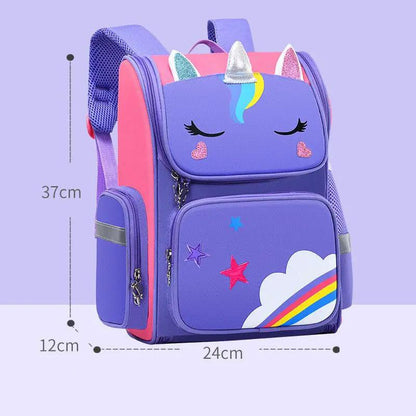 Durable School Bags for Primary School Students Grades 1 to 6 in Royal Blue Purple Pink Blue by null