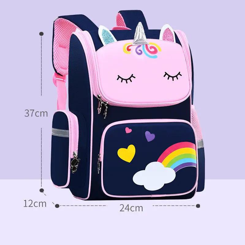 Durable School Bags for Primary School Students Grades 1 to 6 in Royal Blue Purple Pink Blue by null