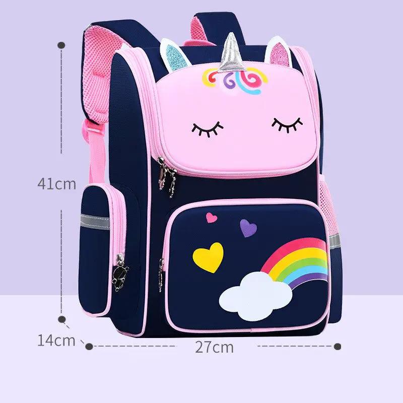 Durable School Bags for Primary School Students Grades 1 to 6 in Royal Blue Purple Pink Blue by null