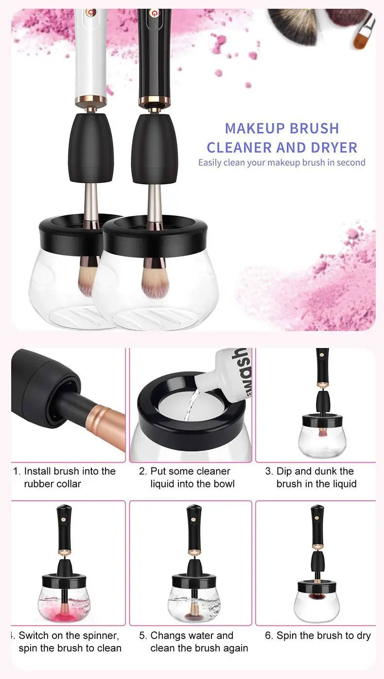 Makeup Brush Cleaning Machine Electric Scrubber For Deep Cleaning And Hygienic Makeup Brushes by null