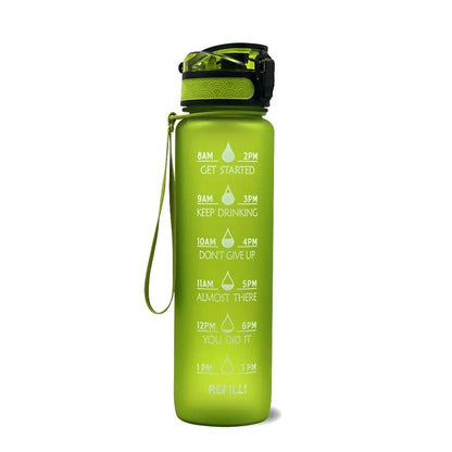 Leakproof 1L Tritan Water Bottle with Time Marker - Cycling Motivational Sports Fitness Cup by null