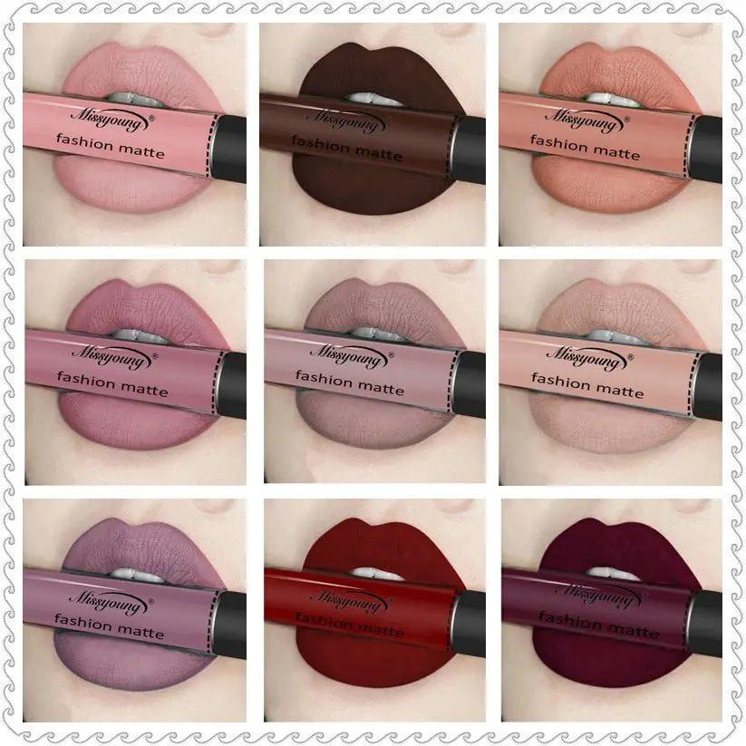 Matte Lip Gloss And Liquid Lipstick Non Sticky Cup Lip Color Set With Ten Options A Through J by null