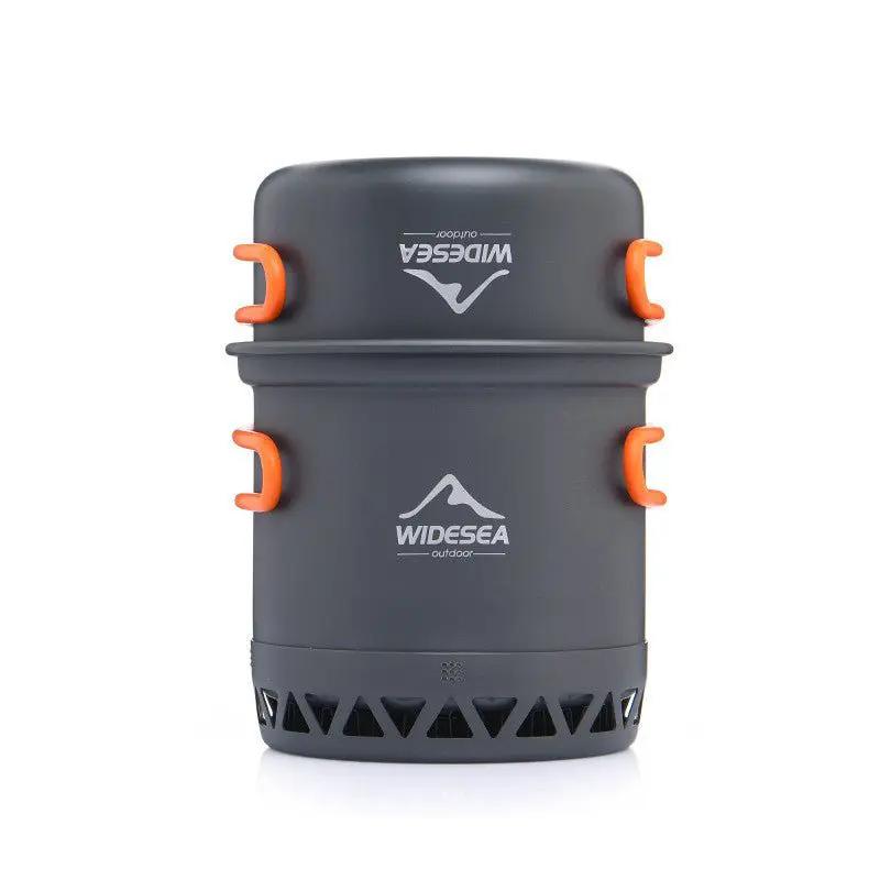 Widesea Ultralight Camping Cookware Set Aluminum Alloy Portable Two Piece Pot Dual Use Pot And Bowl Windproof Tableware by null