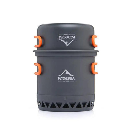 Widesea Ultralight Camping Cookware Set Aluminum Alloy Portable Two Piece Pot Dual Use Pot And Bowl Windproof Tableware by null