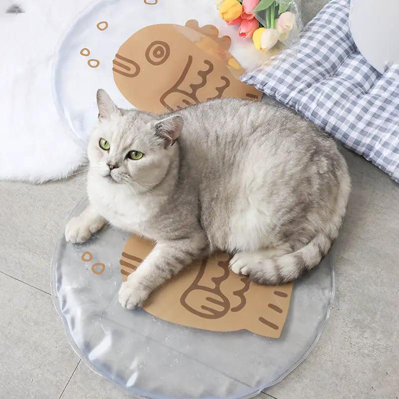 Cooling Pressure Activated Pet Ice Mat Cat Bed For Dogs And Cats Portable Lightweight Indoor Outdoor Use by null