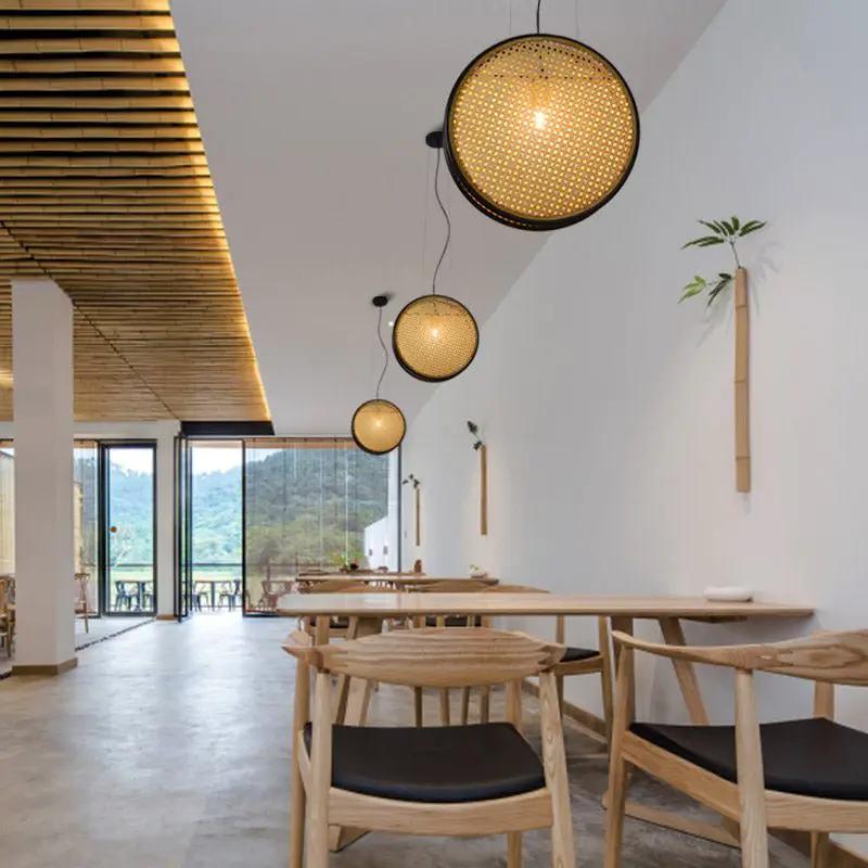 Vintage Rattan Chandelier for Restaurant Decor - Unique Lighting Fixture by null