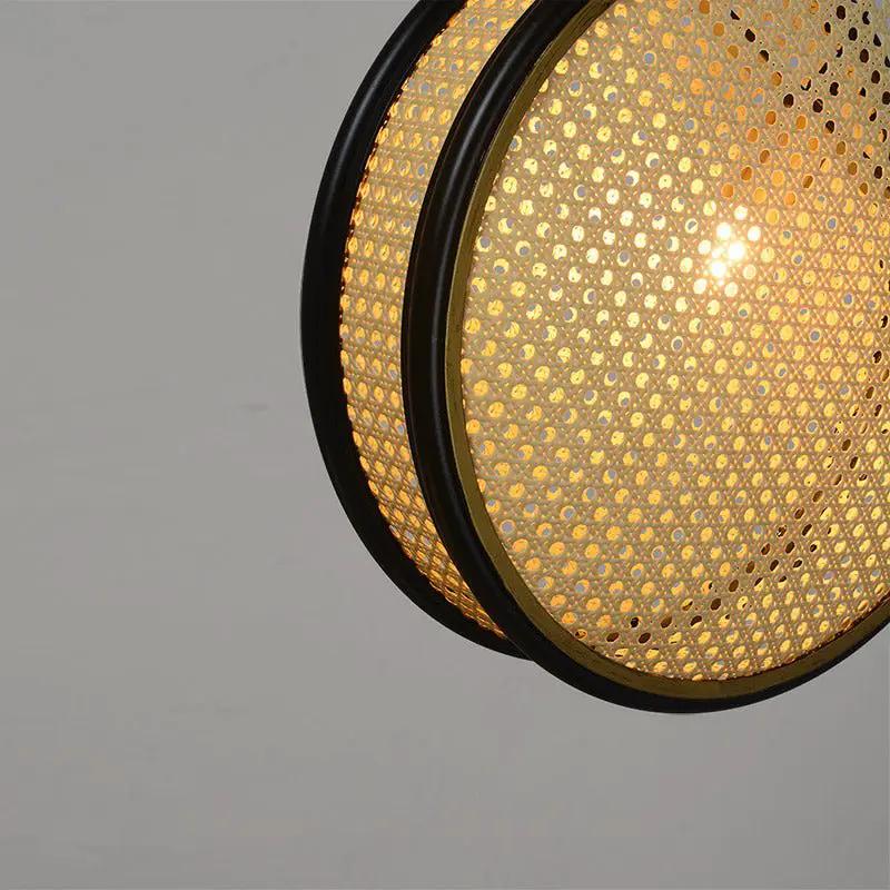 Vintage Rattan Chandelier for Restaurant Decor - Unique Lighting Fixture by null