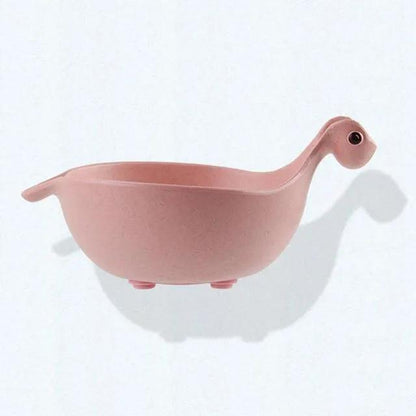 Eco Friendly Wheat Straw Dinosaur Bowls for Babies Cute Tiny Dinosaur Shaped Bowls Non Slip Base Lightweight by null