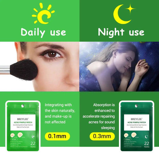 Tea Tree Acne Patch Ultra Thin Transparent Hydrocolloid Absorbs Secretions Fades Acne Marks by null