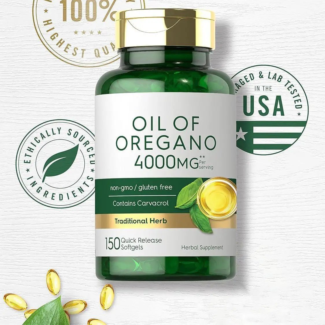 Organic Oregano Oil Softgel Supplement With Antioxidants To Support Immune System Health And Overall Wellness by null