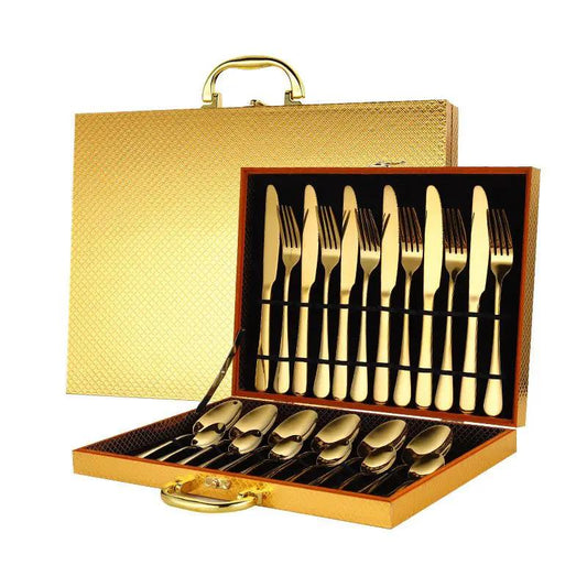 Stainless Steel 24 Piece Cutlery Set With One Piece Molded Construction For Everyday Dining And Place Settings by null
