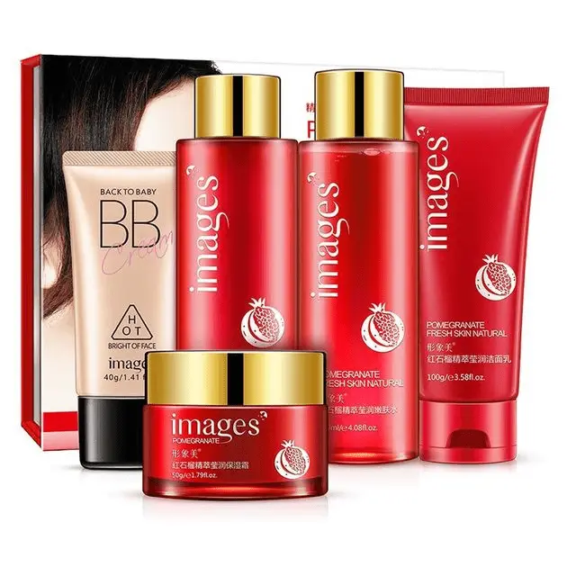 Pomegranate Skincare Set For Women, Pore Tightening And Lift, Brightening And Hydrating Facial Care Kit by null