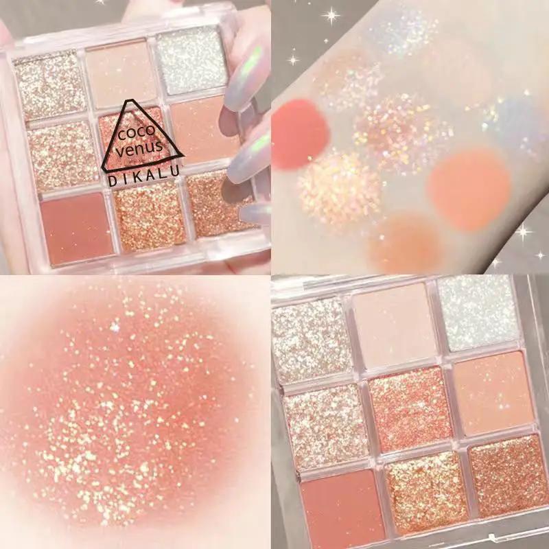 Nine Color Clear Acrylic Eyeshadow Palette With Transparent Nine Square Layout For Effortless Day To Night Looks by null