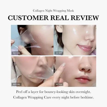 Collagen Night Face Mask With Natural Ingredients For Firming Hydration And Anti Wrinkle Skin Care by null