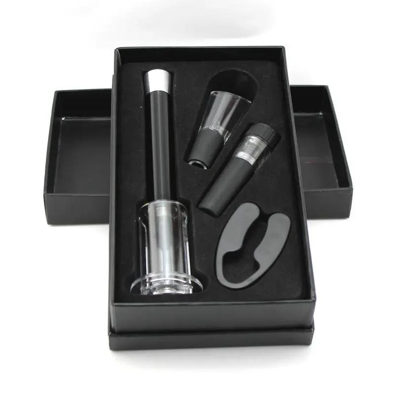 Aluminum Pneumatic Bottle Opener Set Four Piece Premium Wine Opener Kit with Aluminum Tube by null