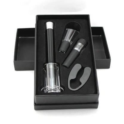 Aluminum Pneumatic Bottle Opener Set Four Piece Premium Wine Opener Kit with Aluminum Tube by null