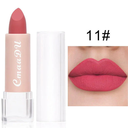 CmaaDu15 Color Matte Lipstick And Waterproof Moisturizing Lip Gloss Set With Seven Color Variants A To G by null