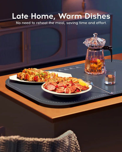 Willing 250W Food Warming Mat With 3 Temperature Settings Warmer For Stainless Steel Ceramic Glass Enamelware Navy Blue by null