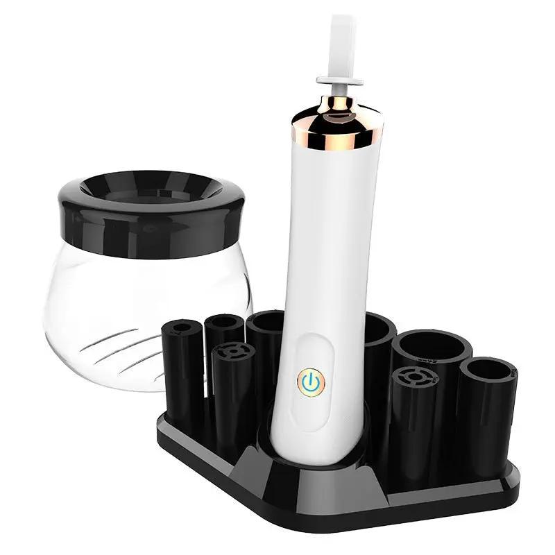 Electric Makeup Brush Cleaner Spin Dry Scrubber With Silica Gel Bristles And Plastic Handle by null