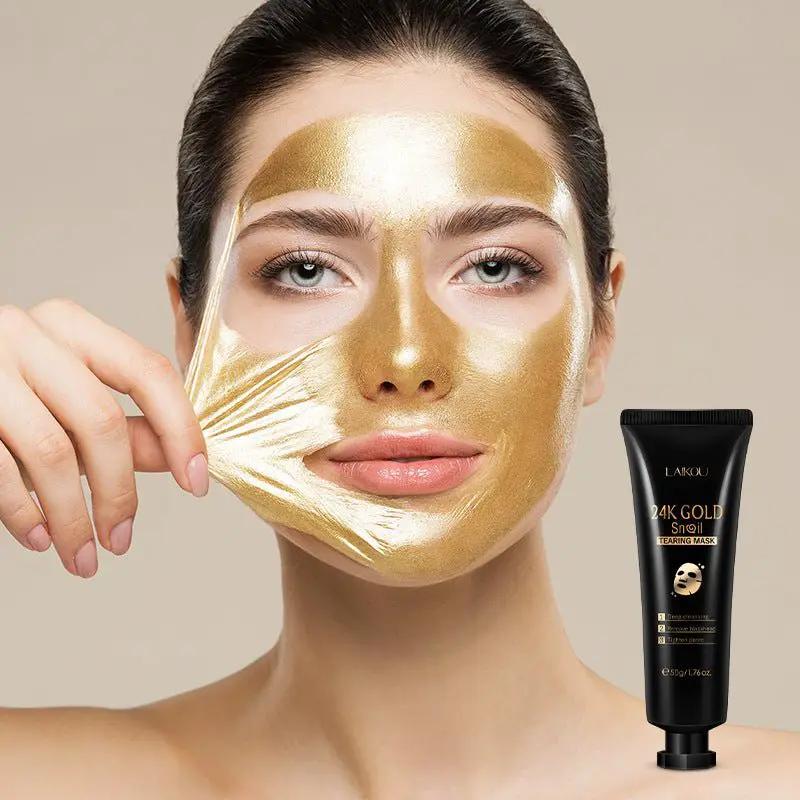 Gold Foil Snail Tear Off Mask Hydrating 50g Deep Hydration Facial Mask For Radiant Skin by null