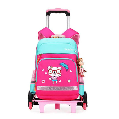 Korean Detachable Trolley Bag For Elementary School Students Lightweight 36 55L Breathable Red And Black by null