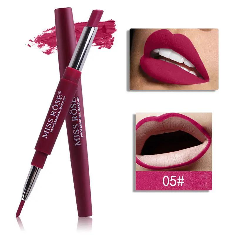 Three In One Lipstick Pen With Lip Liner Dual Ended Tool For Precise Lip Liner And Rich Lip Color by null