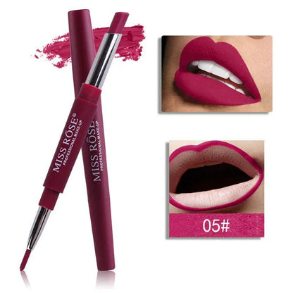 Three In One Lipstick Pen With Lip Liner Dual Ended Tool For Precise Lip Liner And Rich Lip Color by null