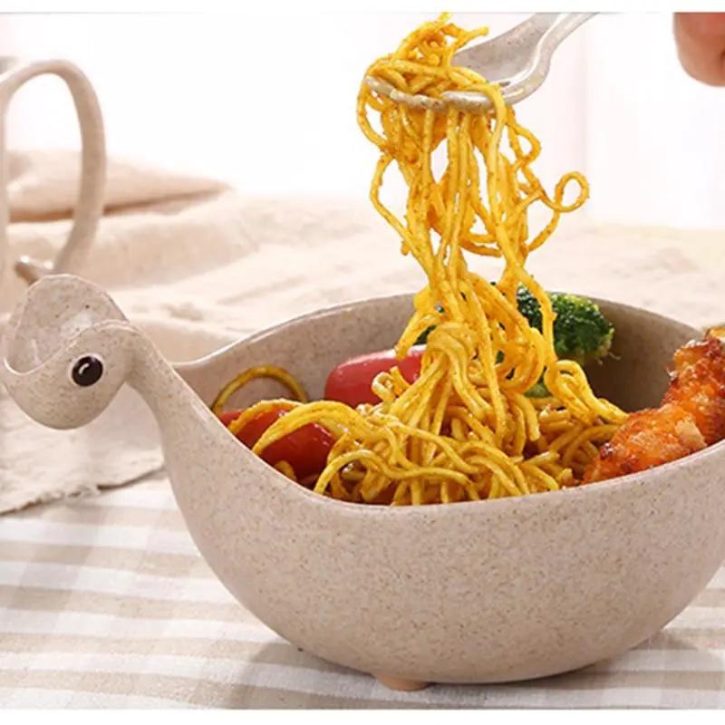 Eco Friendly Wheat Straw Dinosaur Bowls for Babies Cute Tiny Dinosaur Shaped Bowls Non Slip Base Lightweight by null