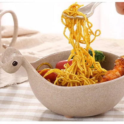 Eco Friendly Wheat Straw Dinosaur Bowls for Babies Cute Tiny Dinosaur Shaped Bowls Non Slip Base Lightweight by null