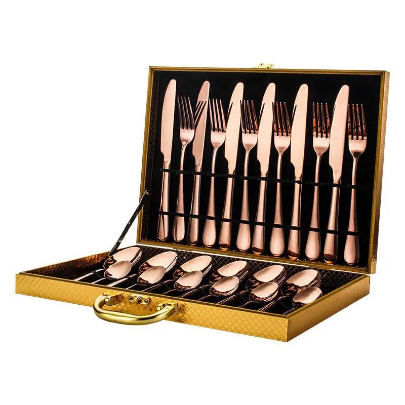 Stainless Steel 24 Piece Cutlery Set With One Piece Molded Construction For Everyday Dining And Place Settings by null