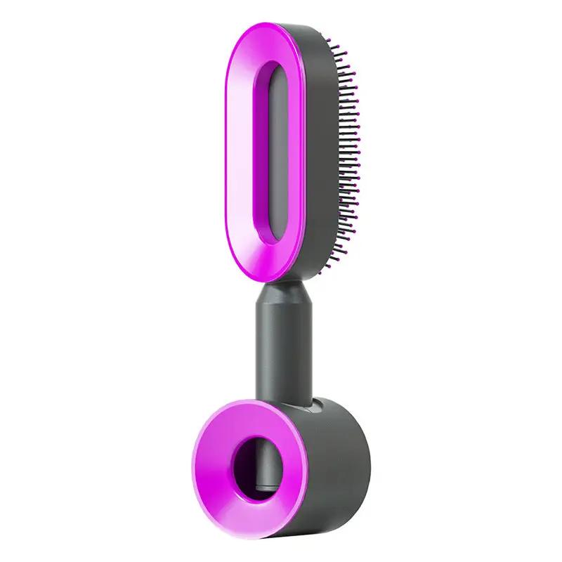 Self Cleaning Hair Brush For Women One-key Cleaning Hair Loss Airbag Massage Scalp Comb Anti-Static Hairbrush by null