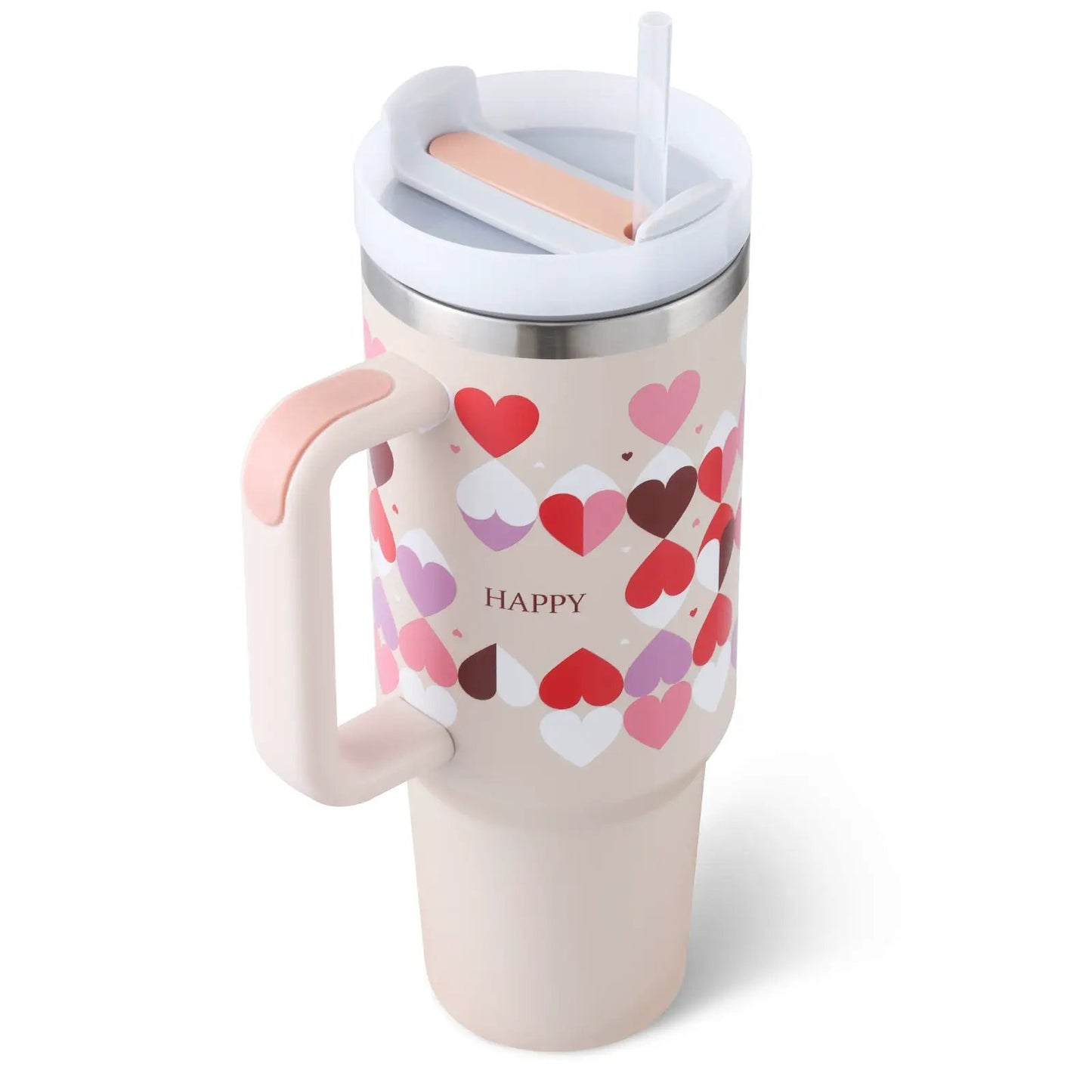 40 Oz Stainless Steel Insulated Tumbler With Handle Travel Coffee Cup For Office And Gym by null