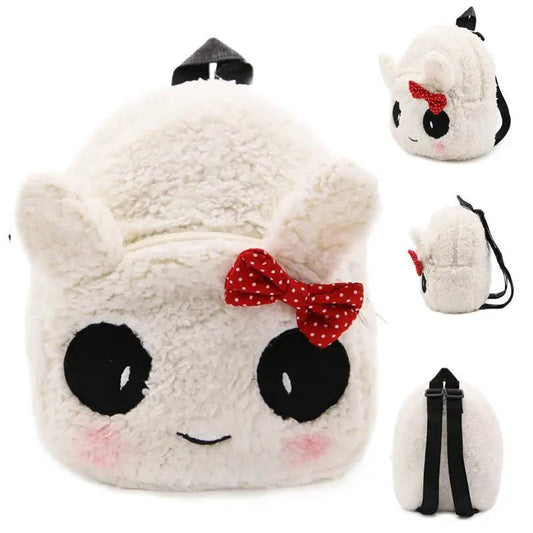 Panda Cotton School Bag For Children Small Size Breathable Certificate Bag Bow Accent No Shoulder Straps by null