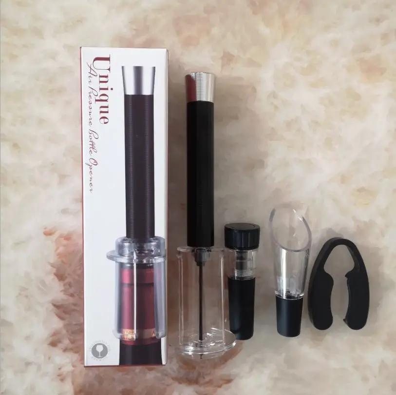 Aluminum Pneumatic Bottle Opener Set Four Piece Premium Wine Opener Kit with Aluminum Tube by null