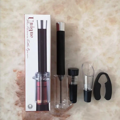 Aluminum Pneumatic Bottle Opener Set Four Piece Premium Wine Opener Kit with Aluminum Tube by null