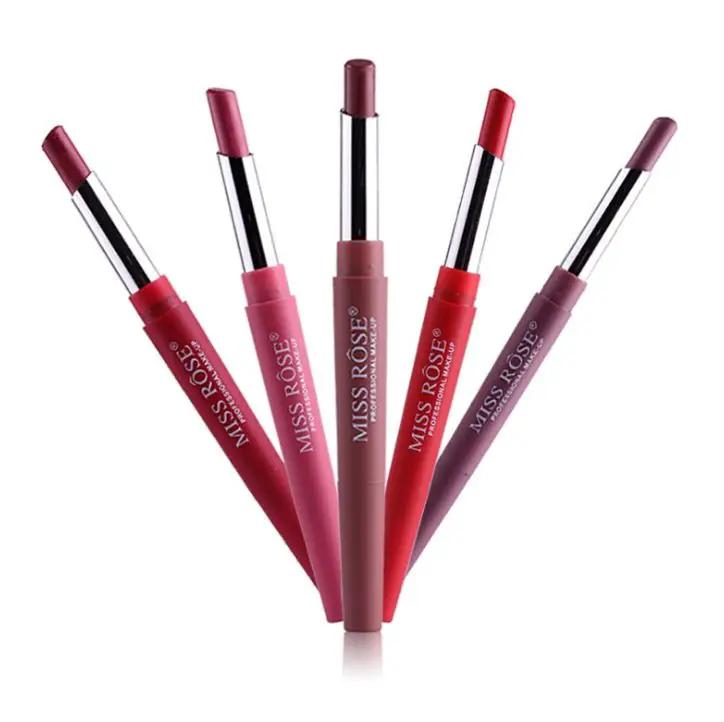 Three In One Lipstick Pen With Lip Liner Dual Ended Tool For Precise Lip Liner And Rich Lip Color by null