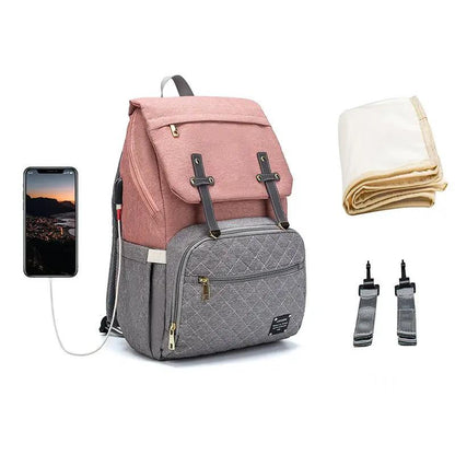 Lequeen Multifunctional Large Capacity Mummy Bag Diaper Bag With Shoulder And Crossbody Straps Oxford Cloth by null