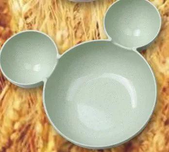 Wheat Straw Childrens Cartoon Bowl Set With Mickey Theme Kids Tableware Eco Friendly Gift by null