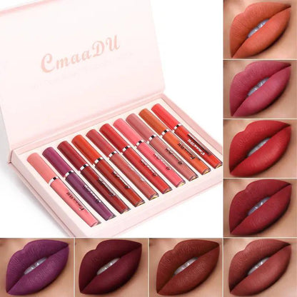 Waterproof Matte Lipstick Set 10 Piece Non Stick Long Lasting Smudge Proof Lip Colors For All Skin Tones by null