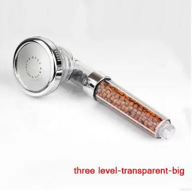 Pressurized Negative Ion Shower Head With Three Mode Water Outlet And Massage Spray by null