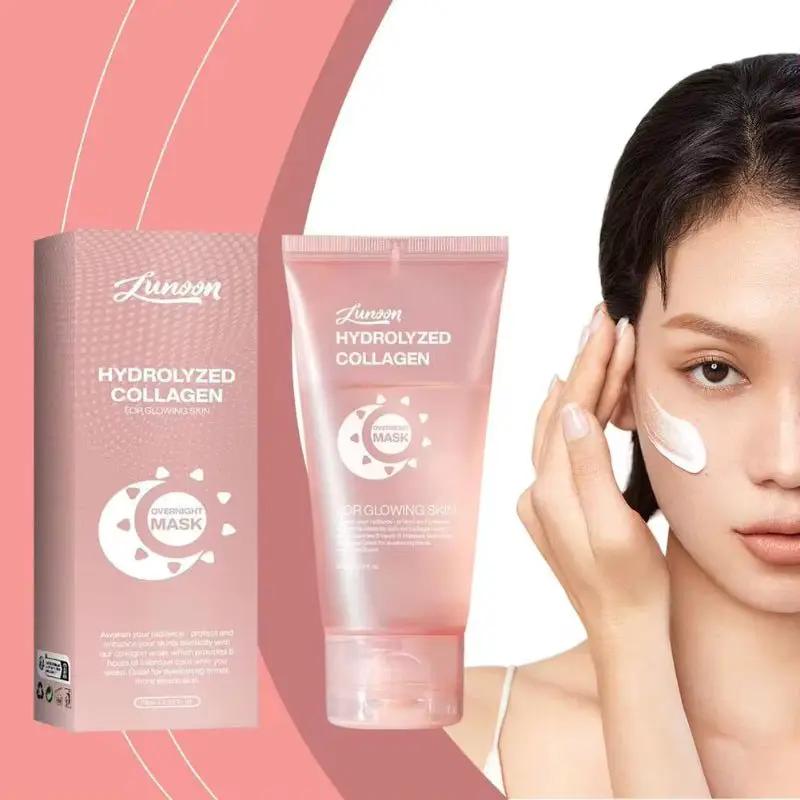 Collagen Night Face Mask With Natural Ingredients For Firming Hydration And Anti Wrinkle Skin Care by null