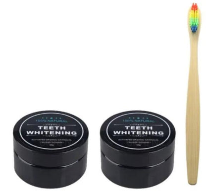 Activated Coconut Charcoal Teeth Whitening Powder For Oral Hygiene And Healthy Gums by null